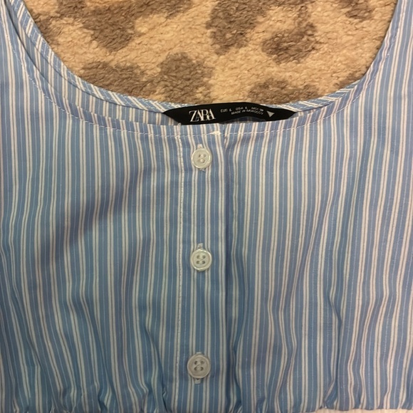 NWOT Zara Striped Poplin Crop Top - Picture 4 of 7